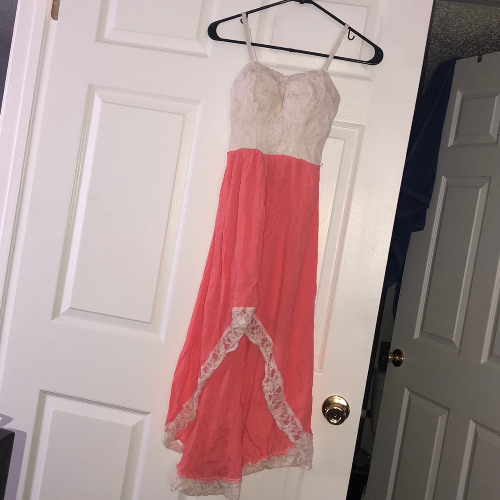 Pink high low dress